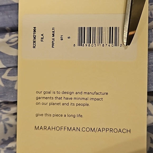 💕MARA HOFFMAN💕 Fila Dress ~ Purple with White Abstract Print Small S NWT - Picture 15 of 16